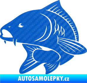 Samolepka Kapr 008 levá 3D karbon modrý