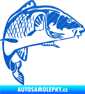 Samolepka Kapr 010 pravá 3D karbon modrý