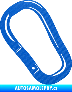 Samolepka Karabina 001 levá alpinismus 3D karbon modrý