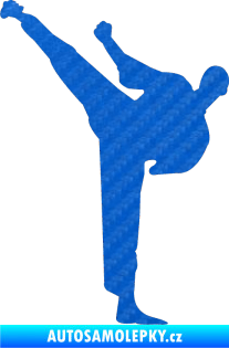 Samolepka Karate 001 levá 3D karbon modrý