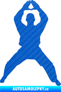 Samolepka Karate 003 pravá 3D karbon modrý