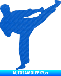 Samolepka Karate 008 pravá 3D karbon modrý