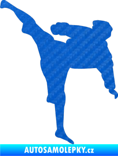 Samolepka Karate 009 levá 3D karbon modrý