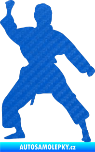Samolepka Karate 011 levá 3D karbon modrý