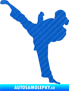 Samolepka Karate 012 levá 3D karbon modrý