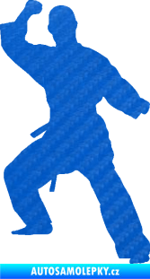 Samolepka Karate 014 pravá 3D karbon modrý