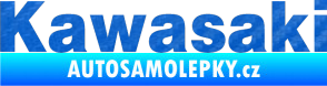 Samolepka Kawasaki 3D karbon modrý