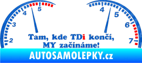 Samolepka Kde TDi končí 3D karbon modrý