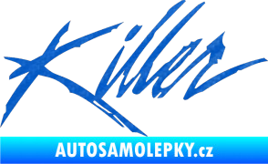 Samolepka Killer graffiti nápis 3D karbon modrý