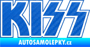 Samolepka KISS 3D karbon modrý