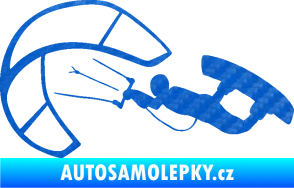 Samolepka Kiteboarding 001 levá 3D karbon modrý