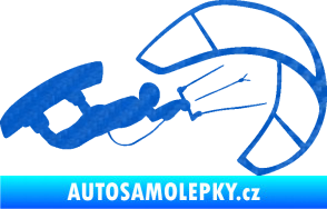 Samolepka Kiteboarding 001 pravá 3D karbon modrý