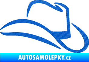 Samolepka Klobouk 002 pravá 3D karbon modrý