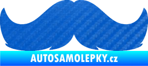 Samolepka Knír 002 movember 3D karbon modrý