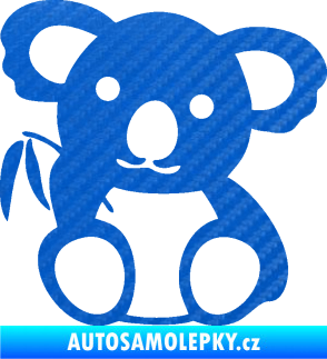 Samolepka Koala 001 pravá 3D karbon modrý