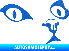 Samolepka Kočka 010 pravá 3D karbon modrý