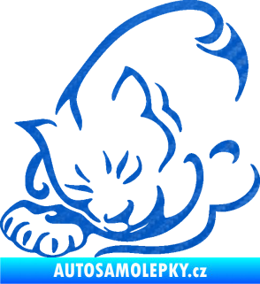 Samolepka Kočka 030 levá 3D karbon modrý
