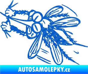 Samolepka Komár 002 levá 3D karbon modrý