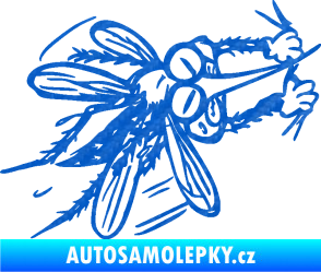 Samolepka Komár 002 pravá 3D karbon modrý