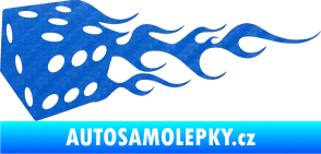 Samolepka Kostky 002 levá 3D karbon modrý