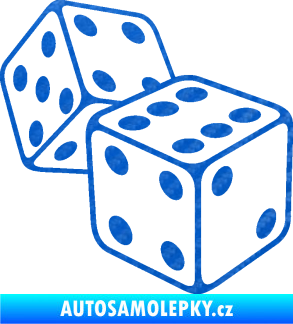 Samolepka Kostky 003 pravá hrací kostky 3D karbon modrý