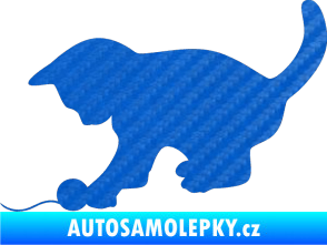 Samolepka Koťátko 001 levá 3D karbon modrý