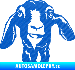 Samolepka Koza 003 pravá 3D karbon modrý