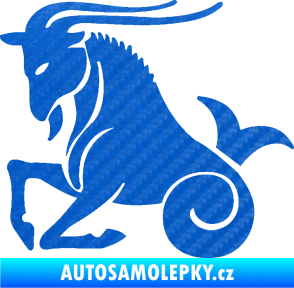 Samolepka Kozoroh 004 levá 3D karbon modrý