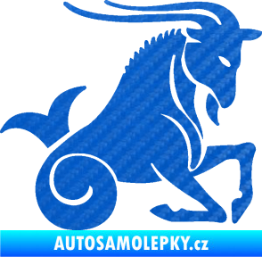 Samolepka Kozoroh 004 pravá 3D karbon modrý