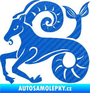 Samolepka Kozoroh 005 levá 3D karbon modrý