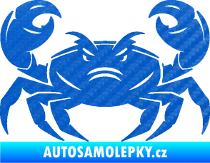 Samolepka Krab 003 3D karbon modrý