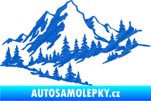 Samolepka Krajina hory 007 pravá 3D karbon modrý