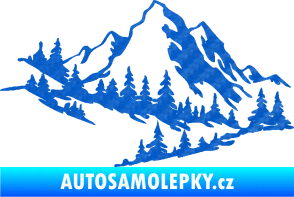Samolepka Krajina hory 007 levá 3D karbon modrý