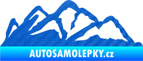 Samolepka Krajina hory 013 levá 3D karbon modrý