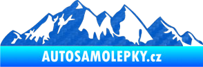 Samolepka Krajina hory 021 levá 3D karbon modrý
