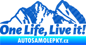 Samolepka Krajina hory 029 levá 3D karbon modrý