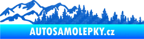 Samolepka Krajina hory 030 levá 3D karbon modrý