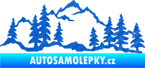 Samolepka Krajina hory 033 levá 3D karbon modrý