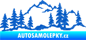 Samolepka Krajina hory 033 pravá 3D karbon modrý