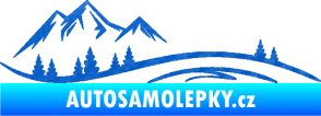 Samolepka Krajina hory 036 levá 3D karbon modrý
