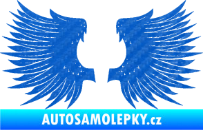 Samolepka Křídla 004 3D karbon modrý