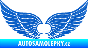 Samolepka Křídla 007 3D karbon modrý