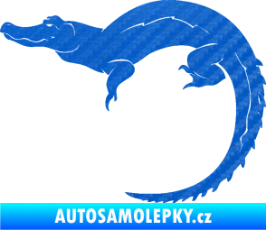 Samolepka Krokodýl 001 levá 3D karbon modrý