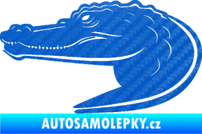 Samolepka Krokodýl 004 levá 3D karbon modrý