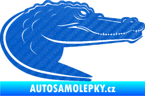 Samolepka Krokodýl 004 pravá 3D karbon modrý