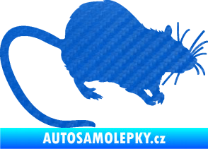 Samolepka Krysa 002 pravá 3D karbon modrý