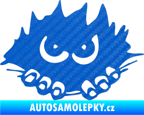 Samolepka Kuk 002 levá šmírák 3D karbon modrý