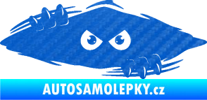 Samolepka Kuk 003 pravá šmírák 3D karbon modrý