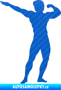 Samolepka Kulturista 006 levá 3D karbon modrý