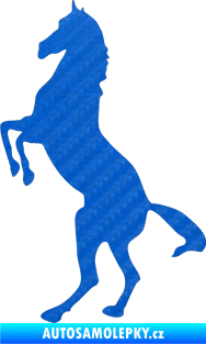 Samolepka Kůň 013 levá na zadních 3D karbon modrý